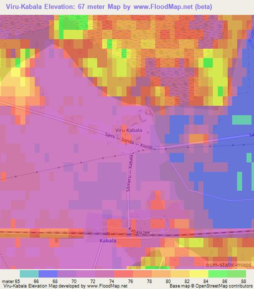 Viru-Kabala,Estonia Elevation Map