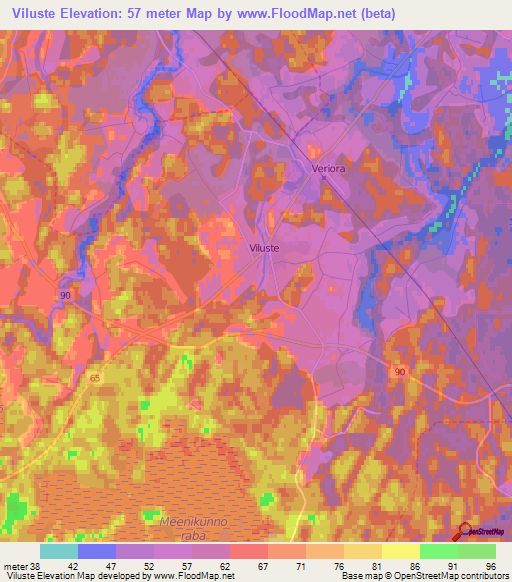 Viluste,Estonia Elevation Map