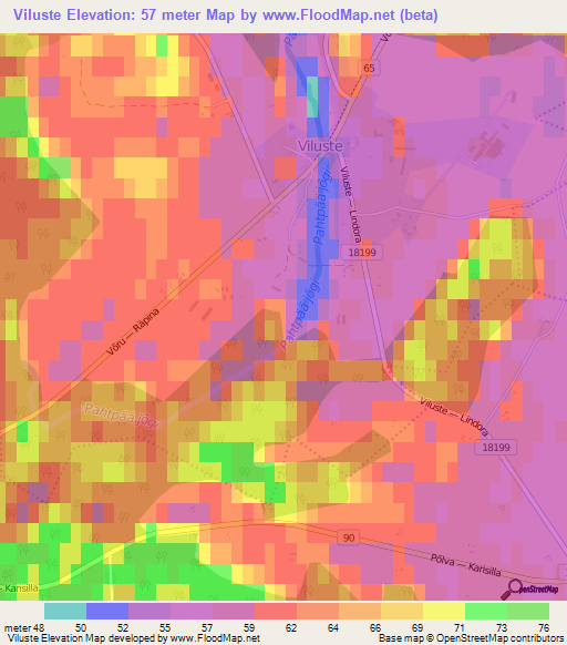Viluste,Estonia Elevation Map