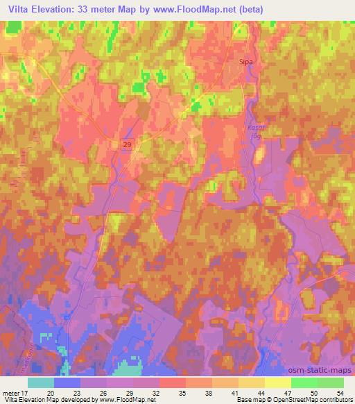 Vilta,Estonia Elevation Map