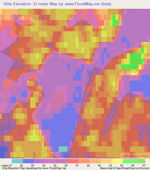 Vilta,Estonia Elevation Map