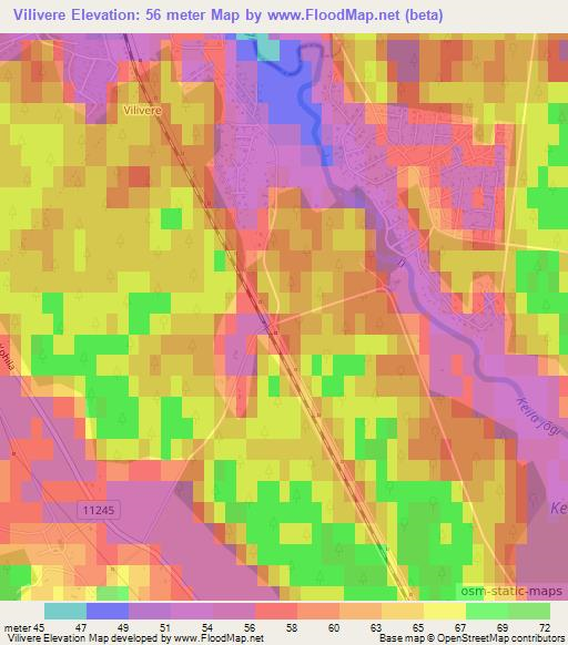 Vilivere,Estonia Elevation Map