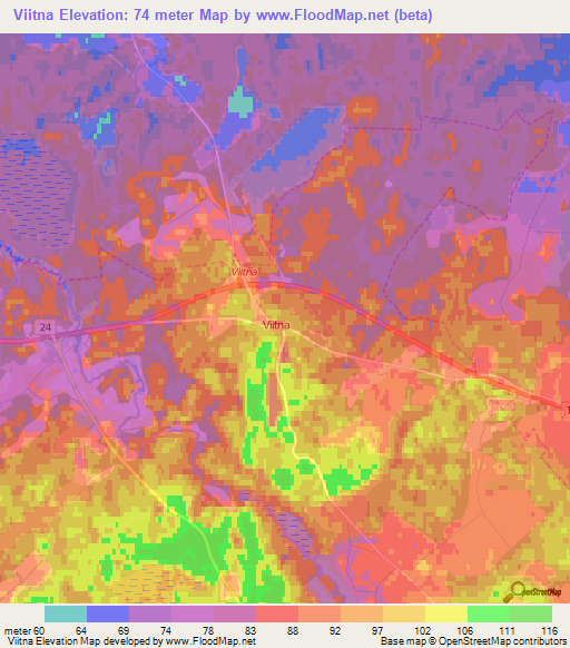 Viitna,Estonia Elevation Map