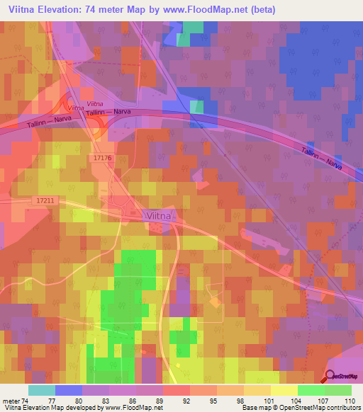 Viitna,Estonia Elevation Map