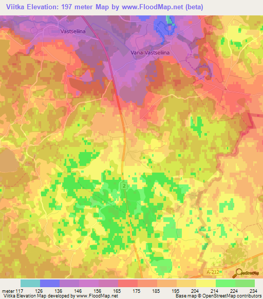 Viitka,Estonia Elevation Map