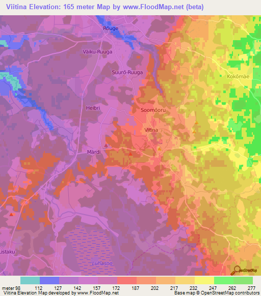 Viitina,Estonia Elevation Map