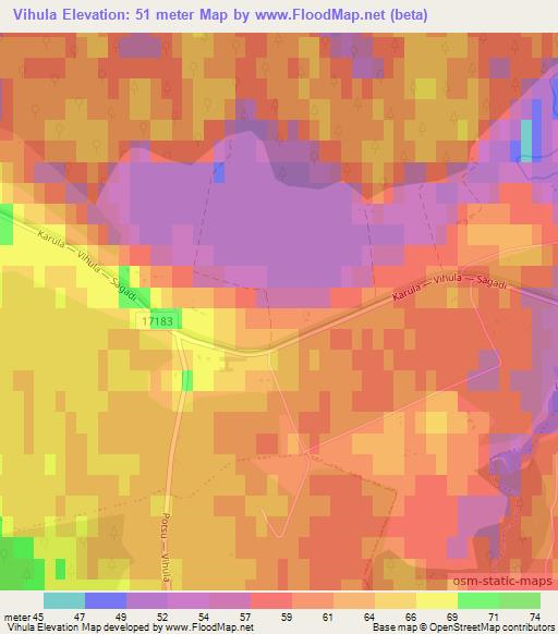 Vihula,Estonia Elevation Map