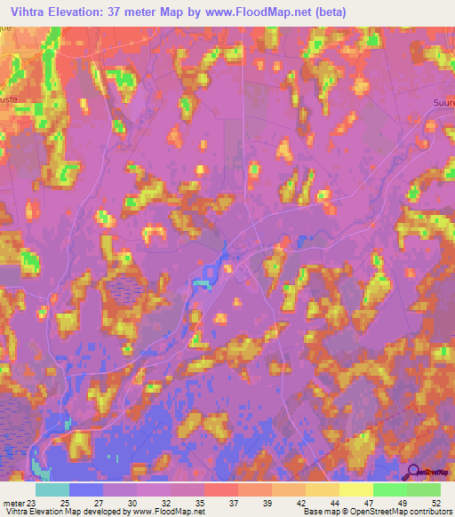 Vihtra,Estonia Elevation Map