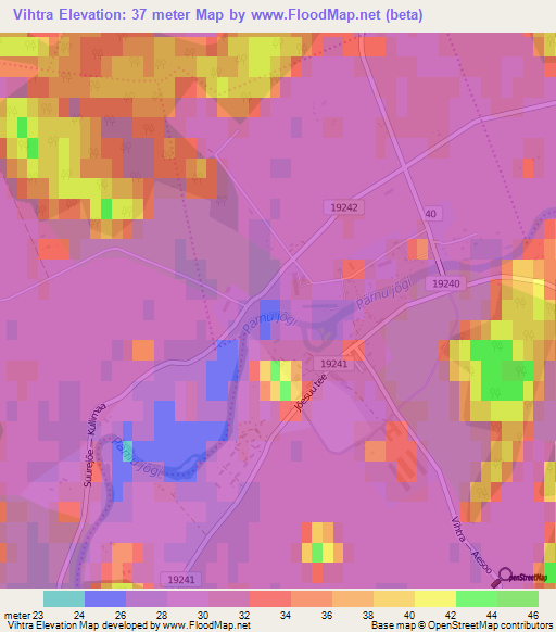 Vihtra,Estonia Elevation Map