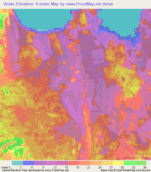Veske,Estonia Elevation Map