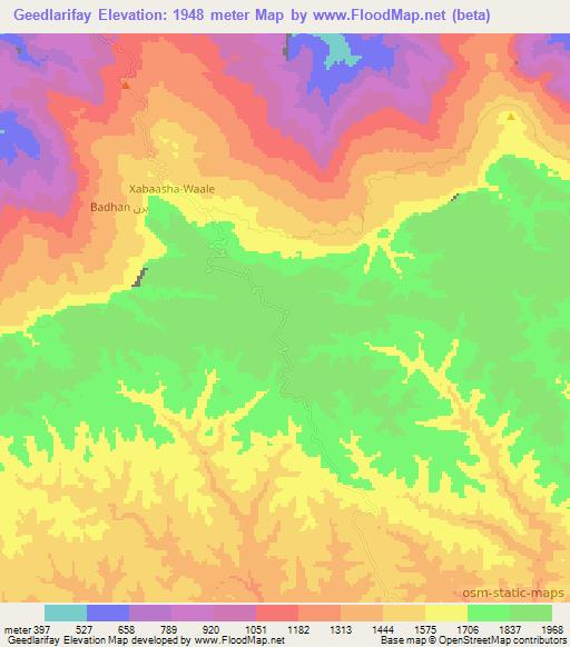 Geedlarifay,Somalia Elevation Map