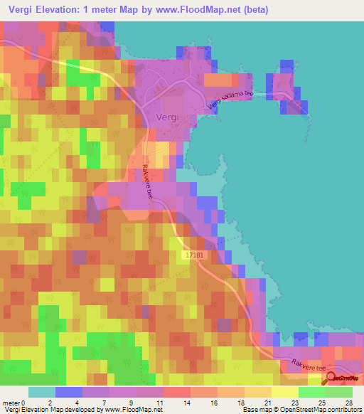 Vergi,Estonia Elevation Map