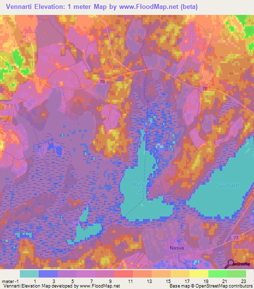 Vennarti,Estonia Elevation Map