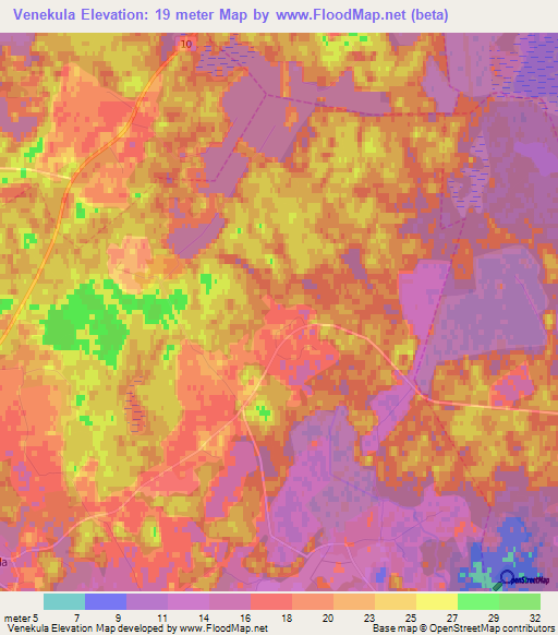 Venekula,Estonia Elevation Map