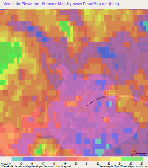 Venekula,Estonia Elevation Map
