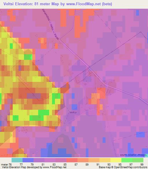 Veltsi,Estonia Elevation Map