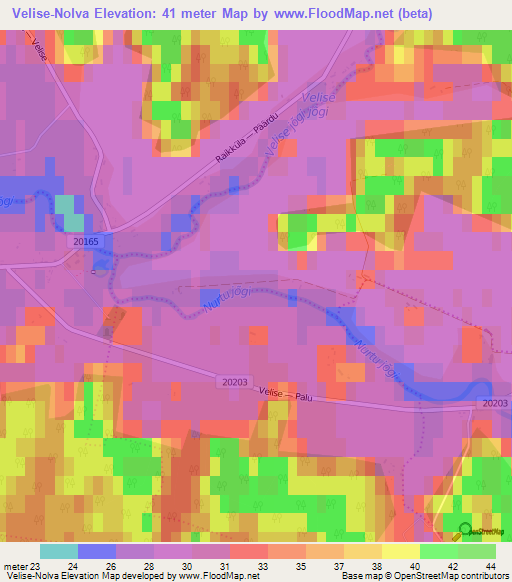 Velise-Nolva,Estonia Elevation Map