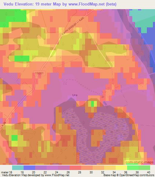 Vedu,Estonia Elevation Map