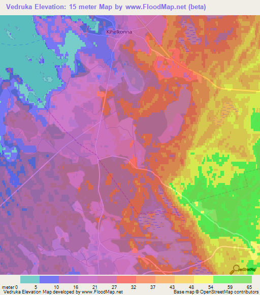 Vedruka,Estonia Elevation Map