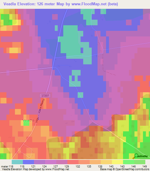 Veadla,Estonia Elevation Map