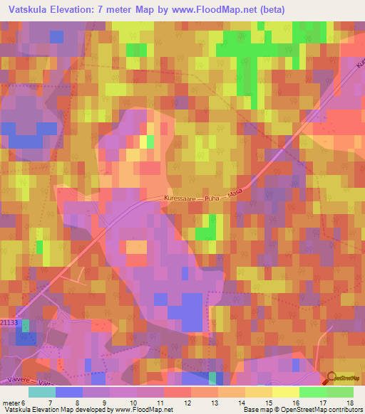 Vatskula,Estonia Elevation Map