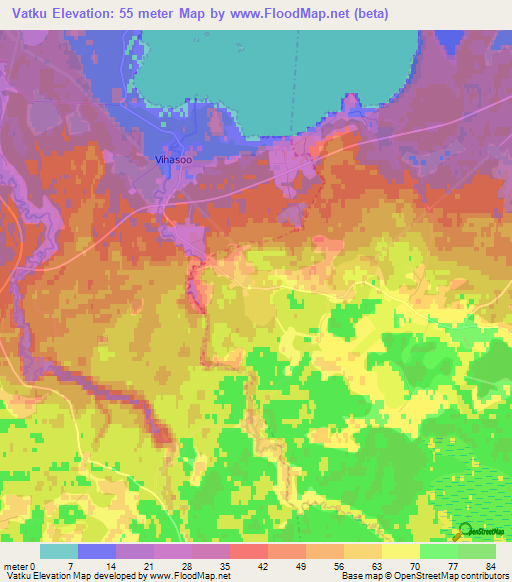 Vatku,Estonia Elevation Map