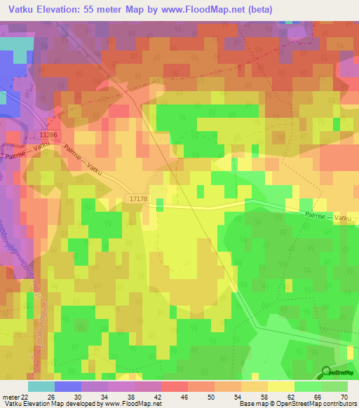 Vatku,Estonia Elevation Map