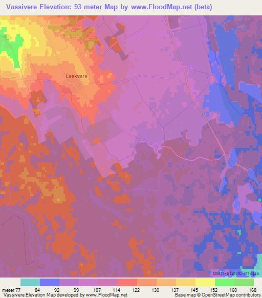 Vassivere,Estonia Elevation Map