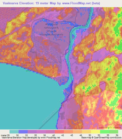 Vasknarva,Estonia Elevation Map