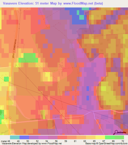 Vasavere,Estonia Elevation Map