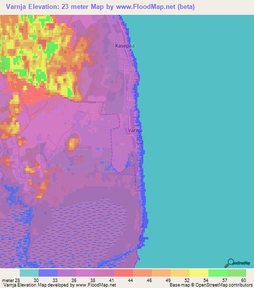 Varnja,Estonia Elevation Map