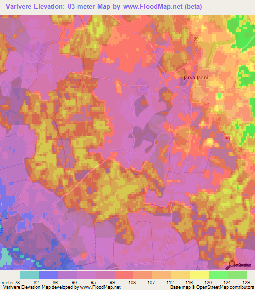 Varivere,Estonia Elevation Map