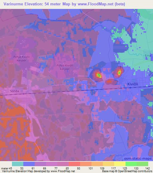 Varinurme,Estonia Elevation Map