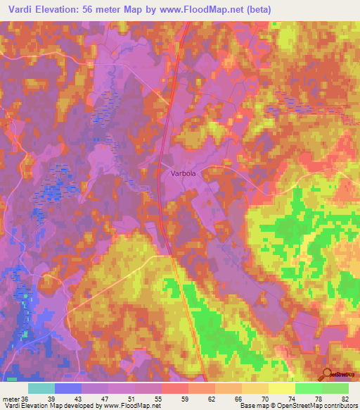 Vardi,Estonia Elevation Map