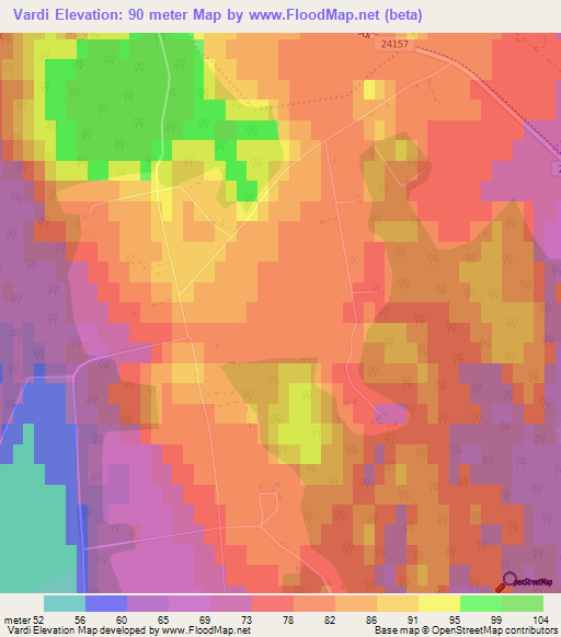Vardi,Estonia Elevation Map