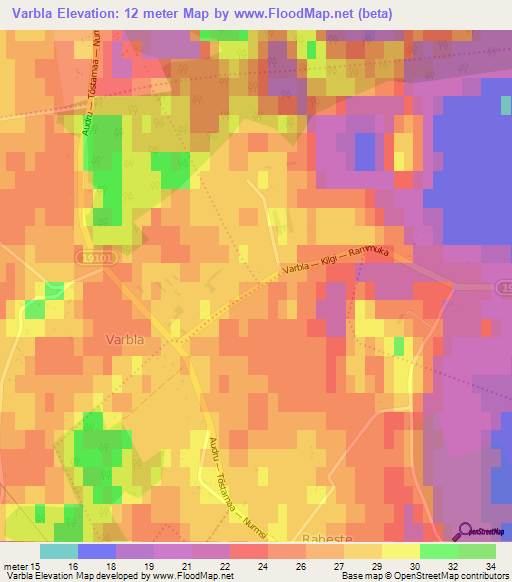 Varbla,Estonia Elevation Map