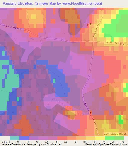 Vanatare,Estonia Elevation Map