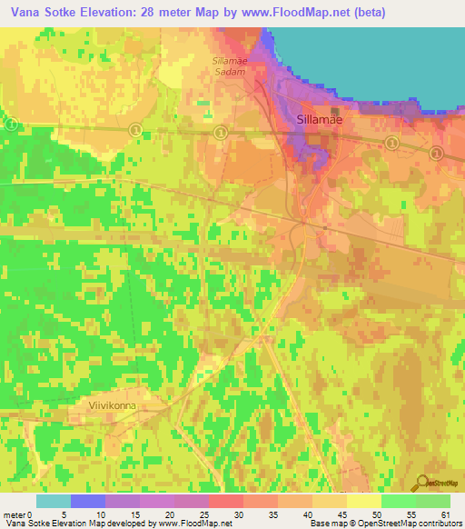Vana Sotke,Estonia Elevation Map