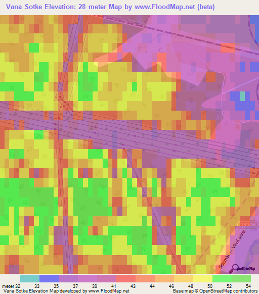 Vana Sotke,Estonia Elevation Map