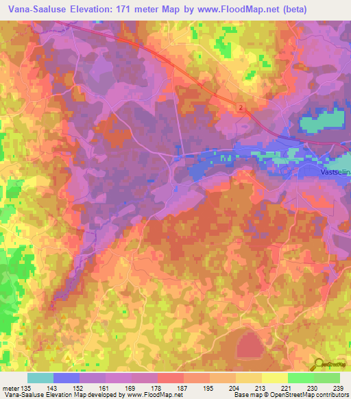 Vana-Saaluse,Estonia Elevation Map