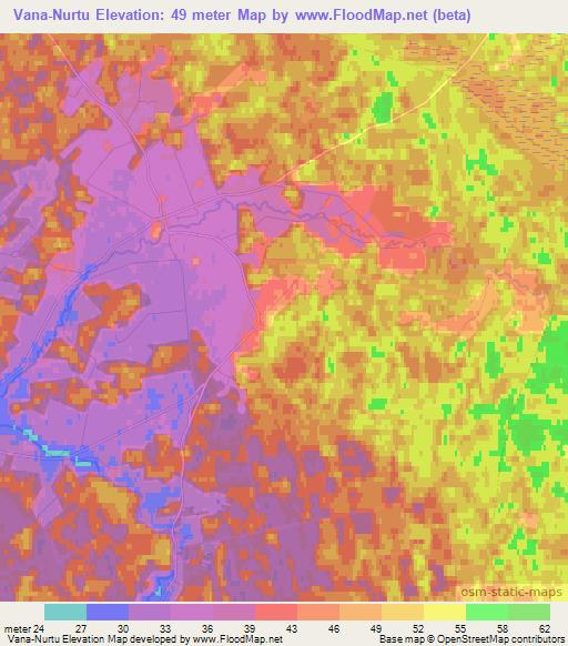 Vana-Nurtu,Estonia Elevation Map