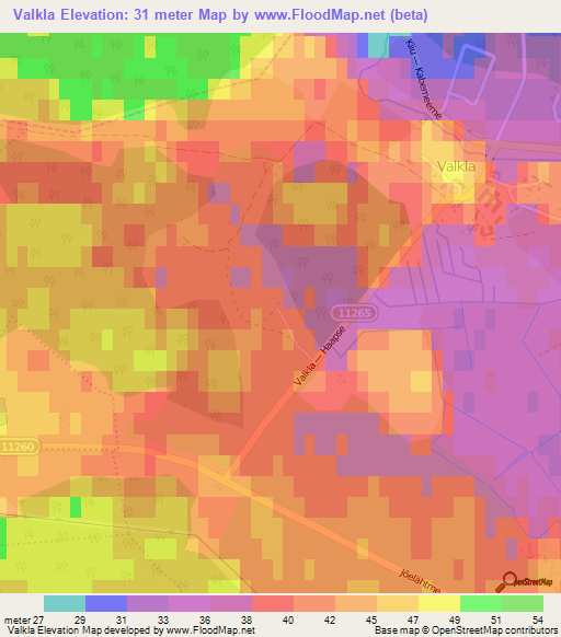 Valkla,Estonia Elevation Map