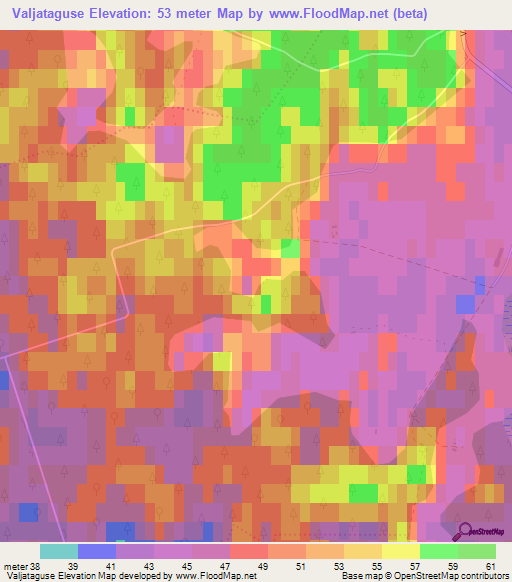 Valjataguse,Estonia Elevation Map