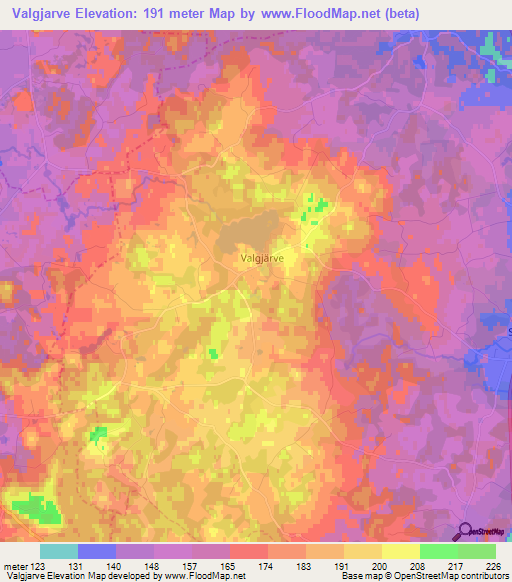 Valgjarve,Estonia Elevation Map