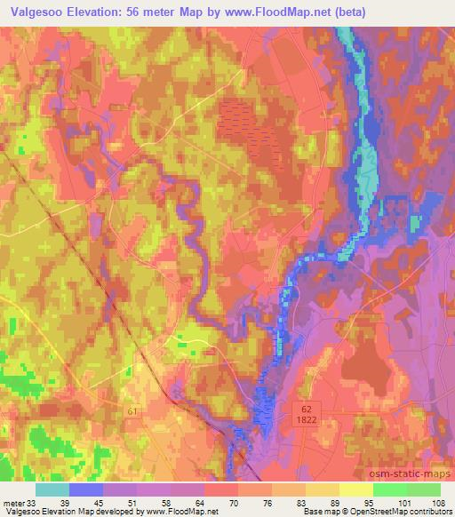 Valgesoo,Estonia Elevation Map