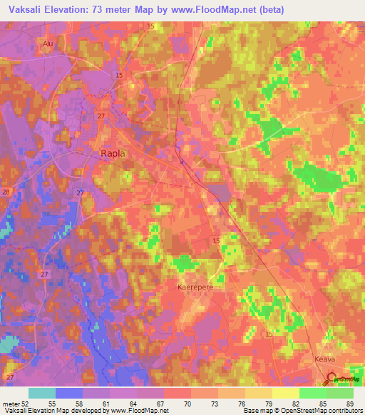 Vaksali,Estonia Elevation Map