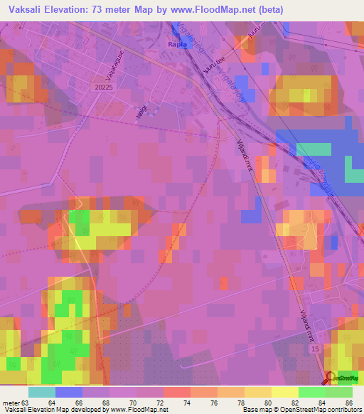 Vaksali,Estonia Elevation Map