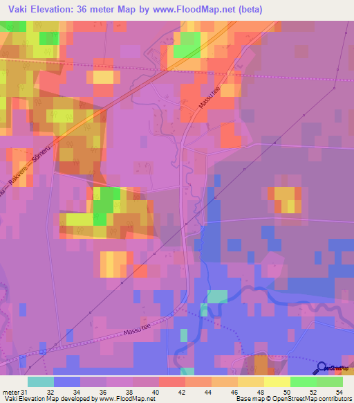 Vaki,Estonia Elevation Map