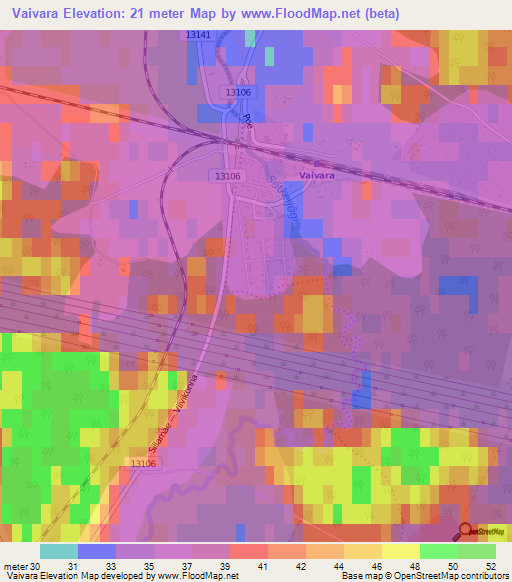 Vaivara,Estonia Elevation Map