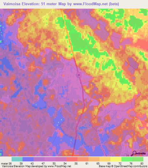 Vaimoisa,Estonia Elevation Map